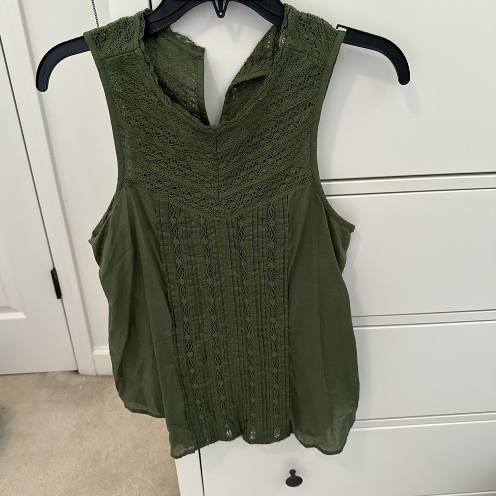 GAP Forest Green Lace Blouse